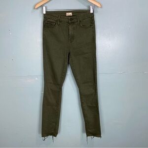 MOTHER High Waisted Looker Ankle The First Move Green Sz 25